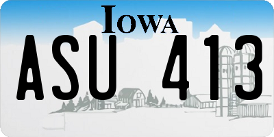 IA license plate ASU413