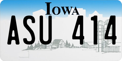 IA license plate ASU414