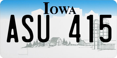 IA license plate ASU415