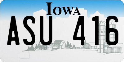 IA license plate ASU416