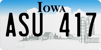 IA license plate ASU417