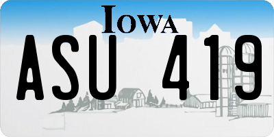 IA license plate ASU419