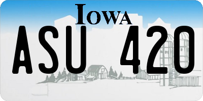 IA license plate ASU420