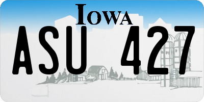 IA license plate ASU427