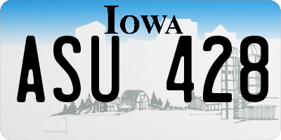 IA license plate ASU428