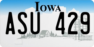 IA license plate ASU429