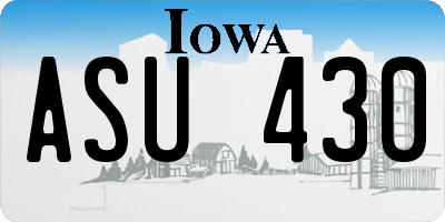 IA license plate ASU430