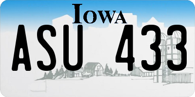 IA license plate ASU433