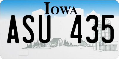 IA license plate ASU435