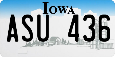 IA license plate ASU436