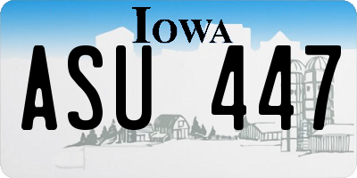 IA license plate ASU447