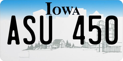 IA license plate ASU450