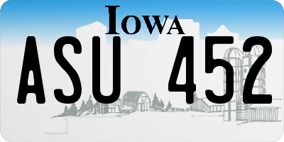 IA license plate ASU452