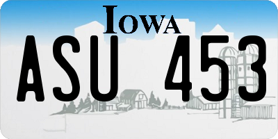 IA license plate ASU453
