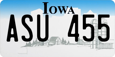 IA license plate ASU455
