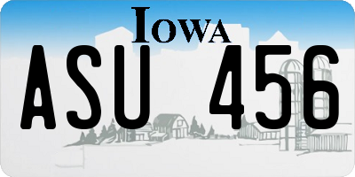 IA license plate ASU456