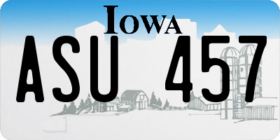 IA license plate ASU457