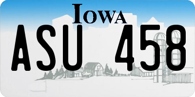 IA license plate ASU458