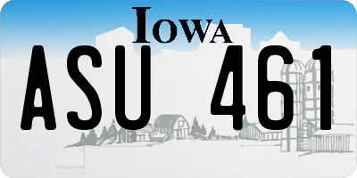 IA license plate ASU461