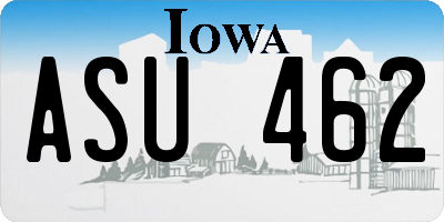 IA license plate ASU462