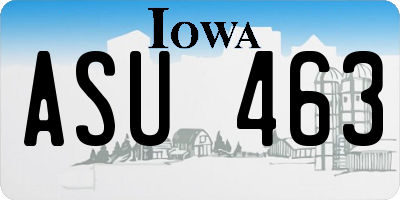 IA license plate ASU463
