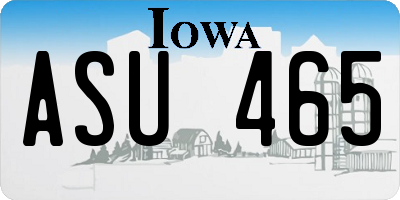 IA license plate ASU465
