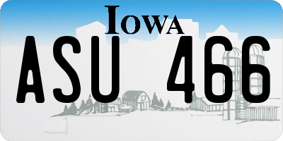 IA license plate ASU466