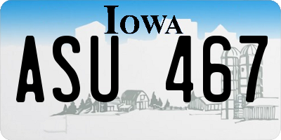IA license plate ASU467
