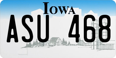 IA license plate ASU468