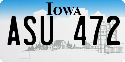 IA license plate ASU472