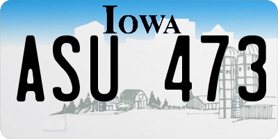 IA license plate ASU473