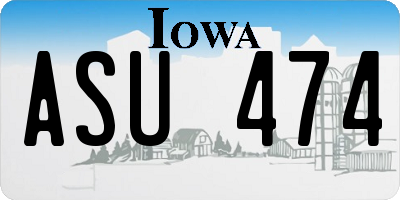 IA license plate ASU474