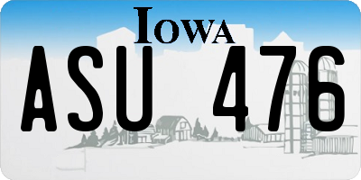 IA license plate ASU476