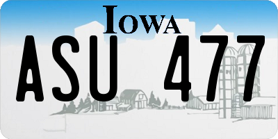 IA license plate ASU477