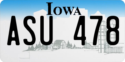 IA license plate ASU478