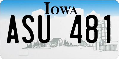 IA license plate ASU481