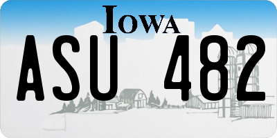 IA license plate ASU482