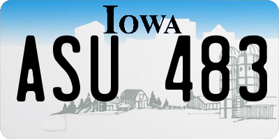 IA license plate ASU483