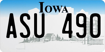 IA license plate ASU490
