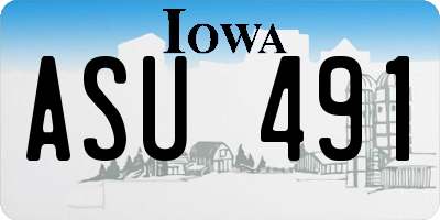 IA license plate ASU491