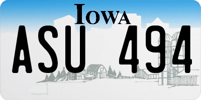 IA license plate ASU494