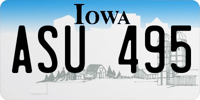 IA license plate ASU495