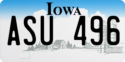 IA license plate ASU496
