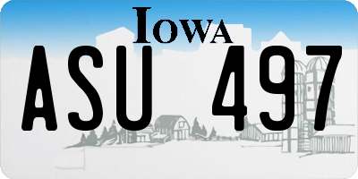 IA license plate ASU497