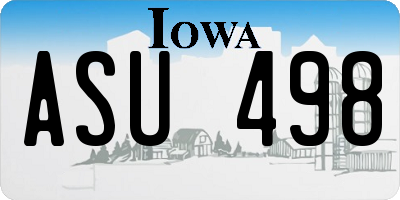 IA license plate ASU498