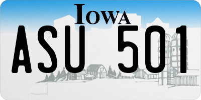 IA license plate ASU501
