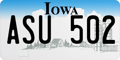 IA license plate ASU502