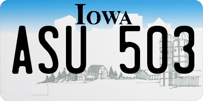 IA license plate ASU503