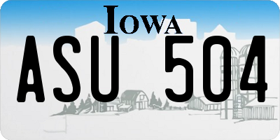 IA license plate ASU504