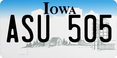 IA license plate ASU505